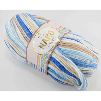Priadza Lolipop - bielo modro béžová 80435