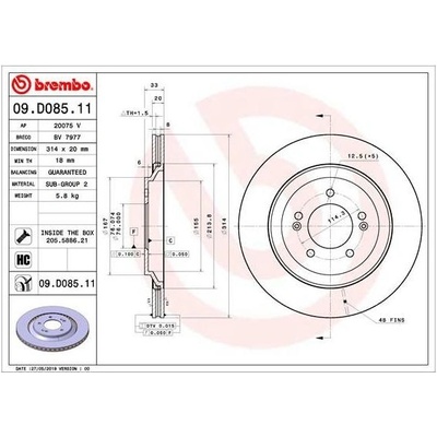 Brzdový kotouč BREMBO 09.D085.11