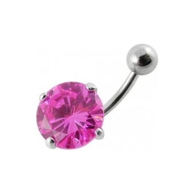 Šperky4U stříbrný piercing do pupíku zirkon BP01001-P