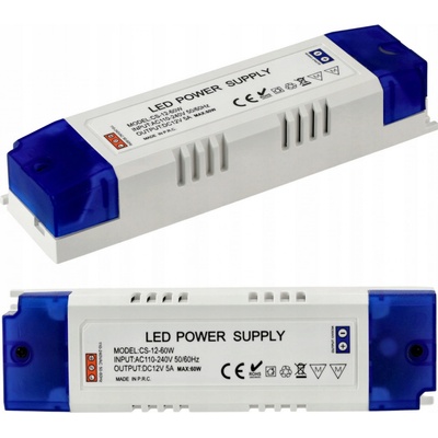 BERGE Zdroj pro LED nábytek 12V - 60W - 5A - IP20 PS-ME-12V-60W
