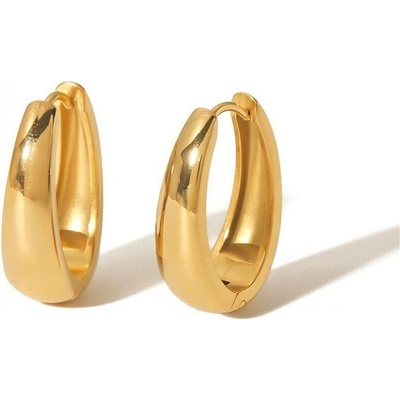 Bangles.cz Náušnice Oválné kruhy barva: Zlatá
