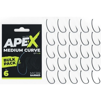 RidgeMonkey Ape-X Medium Curve Barbed Bulk Pack vel.6 25 ks