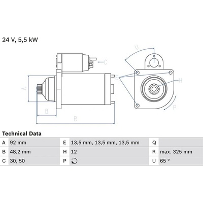 BOSCH 0 986 021 480 Startér (0986021480)