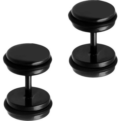 Šperky Eshop falešný ocelový piercing do ucha kulatý černá AC8.19