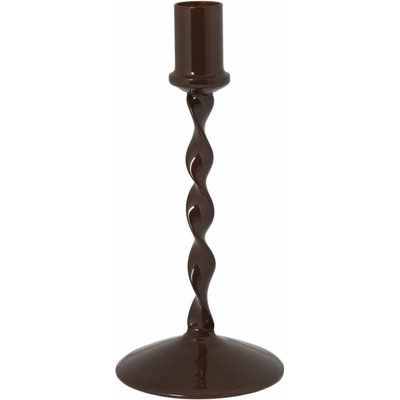 Storefactory Sklenený svietnik Eneby Brown 20 cm