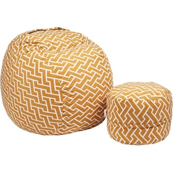 Image 1 of PUFRELAX Комплект Барбарон с табуретка за крака 500л. Matusalem, Zippity Orange, Перящ се калъф, Подходящ за деца, Пълнеж с микс от мемори пяна и дунапрен, Гама Premium (PUF-M-MO-PT-ZIO)