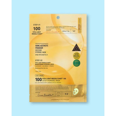 VT Cosmetics Dvojkroková maska so spikulami a vitamínovým komplexom Vita-Light Reedle Shot 100 2Step Hydrogel Mask 1.5 g 33 g 1 ks