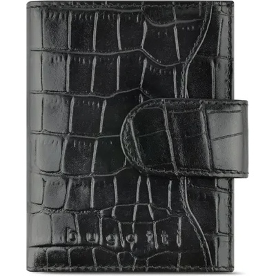 Bugatti Кожен калъф за кредитни карти Bugatti Secure Smart RFID Croco, черен (49 1550 01)