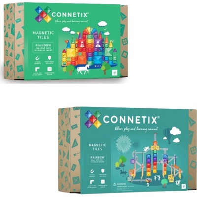 Connetix Tiles Magnetická stavebnica (102 ks) + Kuličkodráha (92 ks)