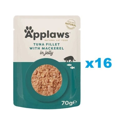 Applaws Adult filet z tuniaka s makrelou v želé 16 x 70 g