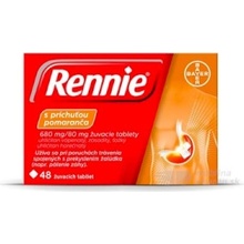 Rennie s príchuťou pomaranča 680 mg/80 mg žuvacie tablety tbl. mnd. 48 x 680 mg/80 mg