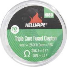 Hellvape Předmotané spirálky DL Triple core Fused Clapton NI80 0,37ohm 10ks