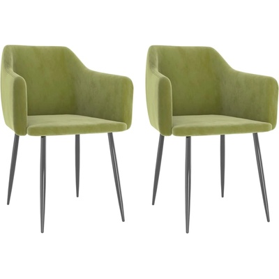 vidaXL Трапезни столове, 2 бр, светлозелени, кадифе (323128)