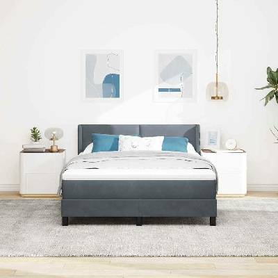 zahrada-XL 3340935 Postel s boxspringem s matrací Tmavě šedá samet