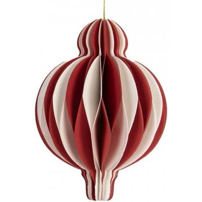 Červeno-bílá vánoční ozdoba z papíru Harmonic VI 10 cm