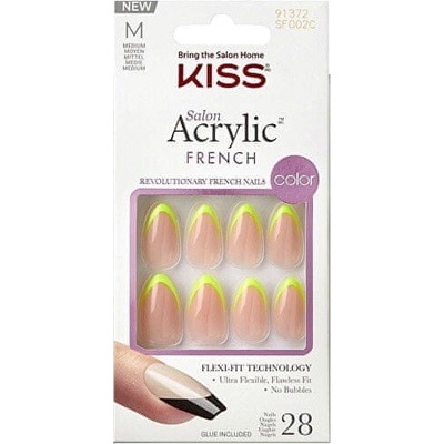 KISS Nalepovacie nechty Salon Acrylic French Color Hype 28 ks