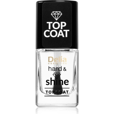 Delia Cosmetics Hard & Shine vrchní lak na nehty s dlouhotrvajícím účinkem 11 ml
