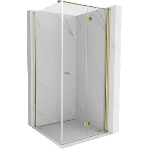 Mexen Mist-F сгъваема душ кабина дясна 95 x 95 см, прозрачна, златна - 8A6T-095-095-50-00-P (8A6T-095-095-50-00-P)