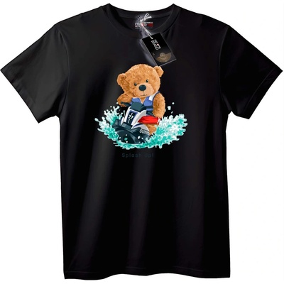 NOONEBRAND Тениска Мечок с джет ски - XS, Black