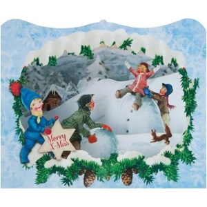 Gespaensterwald Картичка Gespaensterwald 3D Merry Christmas, игри в снега (1555140073)