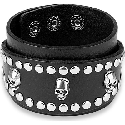 Steel Edge kožený náramek SESL0211 černá