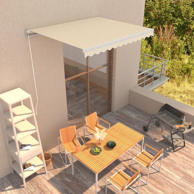 vidaXL Ručně zatahovací markýza 300 x 250 cm krémová