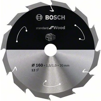 Bosch Pilový kotouč Standard for Wood pro akumulátorové pily 160 × 1,5/1 × 20 T12 2608837675