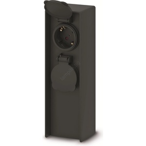 Brilagi - Външна колона за контакти, 2 гнезда, 230V, IP44, SCHUKO, черна (BG3208)