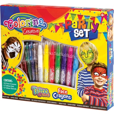 Colorino Kids pastelky na maľovanie tváre Party Set 18 dielny