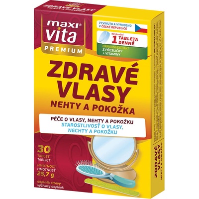 MaxiVita Premium Zdravé Vlasy + Nechty + Pokožka 30 tabliet