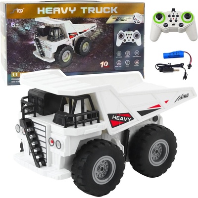 LeanToys RC dálkově ovládaný sklápěč se světly a zvuky bílý 1:24