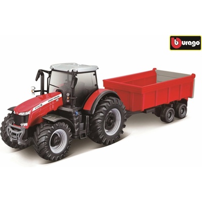 Bburago Kovový model Farm Traktor Massey FERGUSSON 8740S 1:50