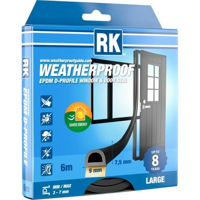 Těsnění oken a dveří EPDM – D-profil, černá 6 m | Zboží Auto