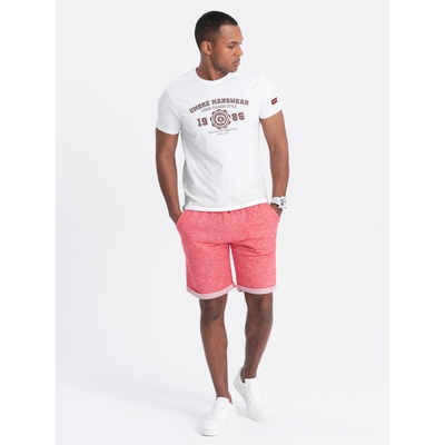 Ombre Clothing Червени мъжки къси панталони на райета Ombre Clothing Ombre Clothing | Cherven | МЪЖЕ | XXL