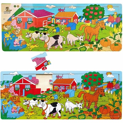 Studo Wood deskové puzzle farma 21 ks