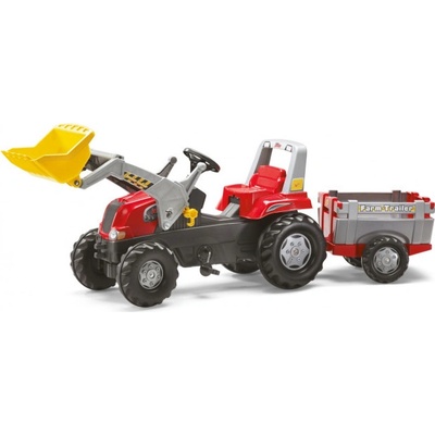 Rolly Toys Šľapací traktor Rolly Junior s nakladačom a prívesom