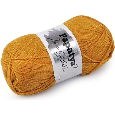 Pletací příze Papatya Love Glitter 100 g Varianta: 8 (8750) hořčicová zlatá, Balení: 1 ks 54250/135563/252566