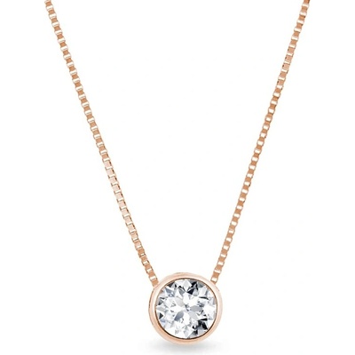 Klenota z růžového zlata s bezel diamantem k0470014