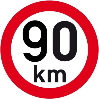 Reflexná samolepka rýchlosť 90 km, priemer 200 mm