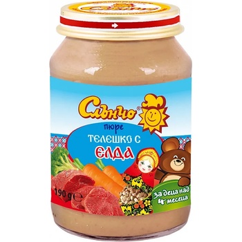 Слънчо пюре телешко с елда - 190 г