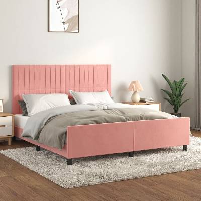 zahrada-XL 3125890 Rám postele s čelem růžový samet