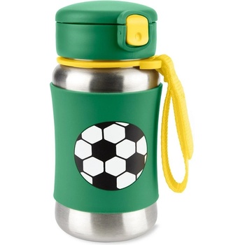 Skip Hop Spark Style Fľaša so slamkou na vodu nerez Futbal 12m+ 9O285710