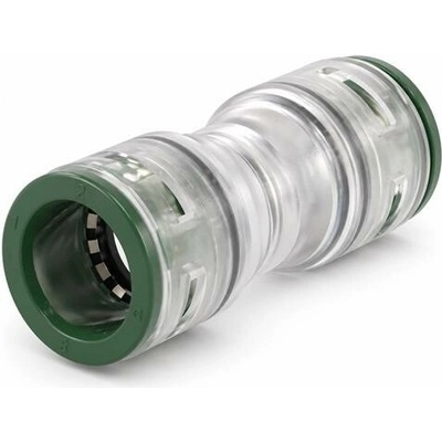 Spojka 12/10mm, priama na mikrotrubičku, transparentná, zelená