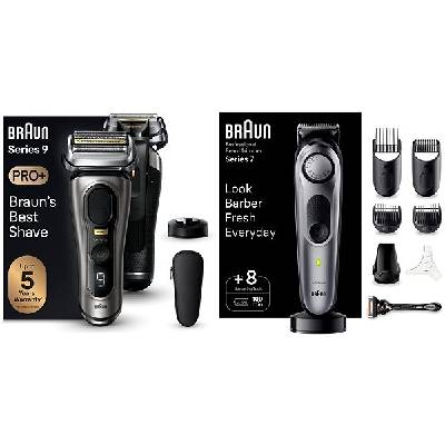 Braun Series 9 PRO+ Tmavo sivý + zastrihávač Braun Series 7 BT7420