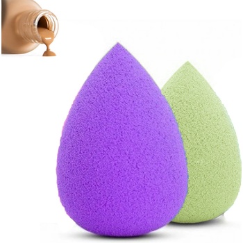 Jenifer 341.77080 hubka na make-up Puffy fialová zelená 2 ks