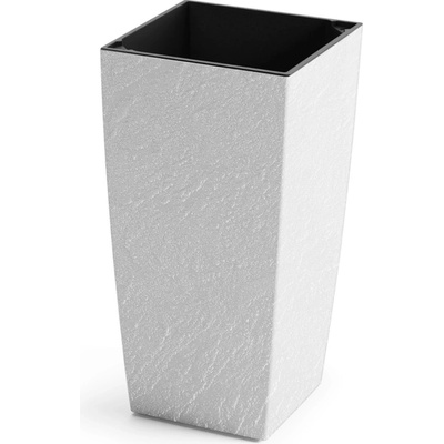 Plastkon Květináč Eliot Stone bílý 28,4 x 28,4 x 57,2 cm