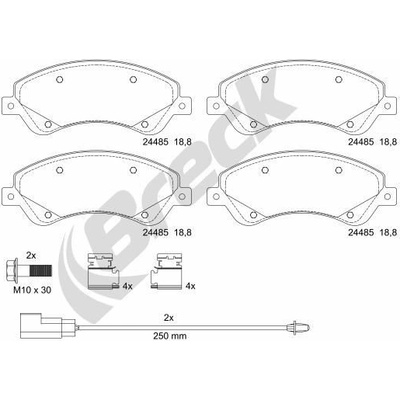 Sada brzdových platničiek kotúčovej brzdy BRECK 24485 00 703 10 24485 00 703 10