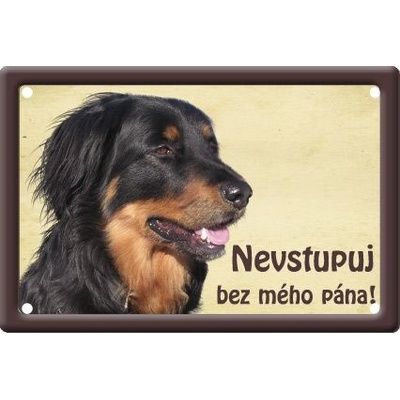 Plechová psí cedule, Hovawart, Nevstupuj bez mého pána!