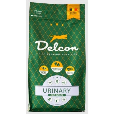 Delcon Cat Urinary High Premium - супер премиум суха храна за пораснали котки от всички породи, с профилактика на уринарният тракт, БЕЗ ЗЪРНО, с домашни птици и риба, Белгия - НАСИПНО
