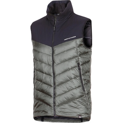 Northfinder pánska outdoorová zateplená vesta JEDRICK blackdarkgreen